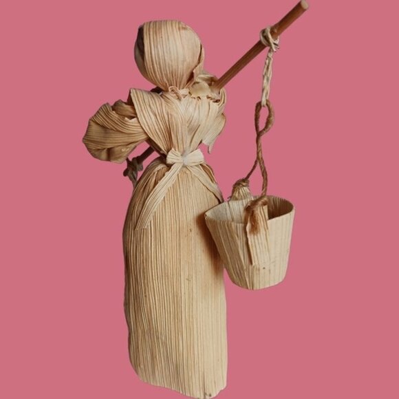 Vintage corn husk straw family lot of 8 - Picture 5 of 12